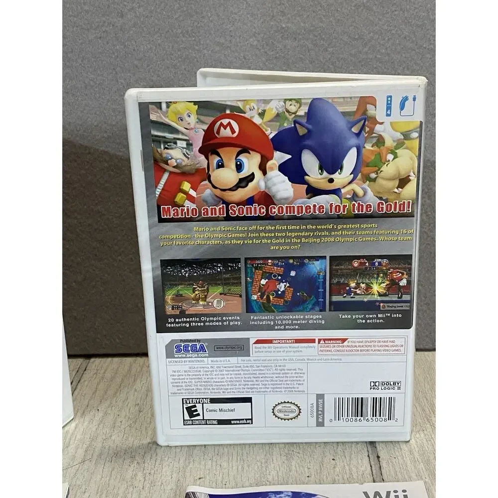 Nintendo Wii 2-Game Lot - Sonic Mario Olympic Games & Sonic and the Secret Rings